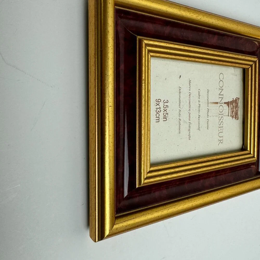Vintage Made in USA Wooden  Picture Frame  with Gold